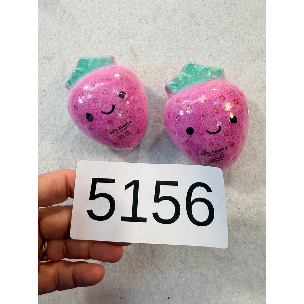 Ulta Beauty Collection Strawberry Bath Fizzer Set of 2 Pink Fruit Bath Bombs 5oz